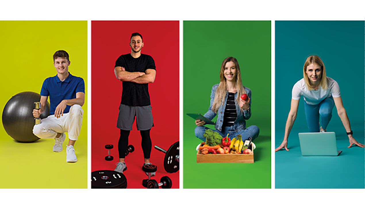 Vier Personen mit sportlichem Hintergrund bzw. gesunder Ernährung
