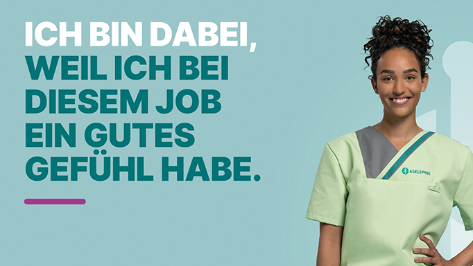 Werbebanner Asklepios Hamburg Ich bin dabei, weil ich bei diesem Job ein gutes Gefühl habe.