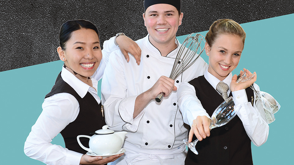 Werbekampagne mit drei Auszubildenden aus Gastronomie und Hotellerie