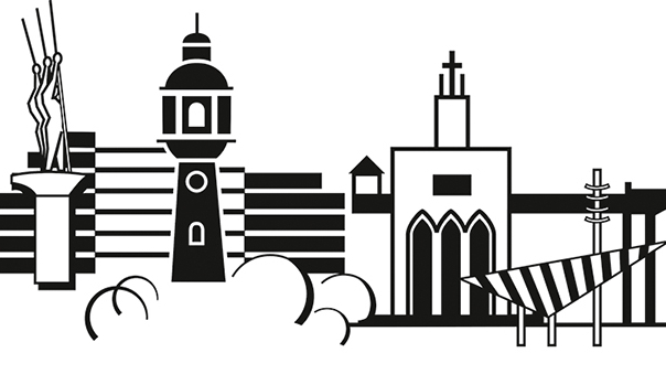 Silhouette der Stadt Neu-Ulm 