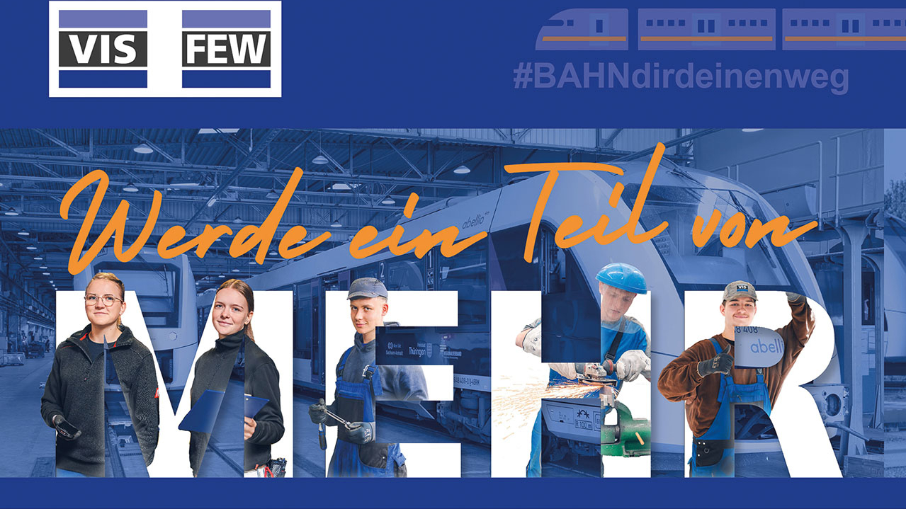Blaue Werbekampagne mit jungen Personen
