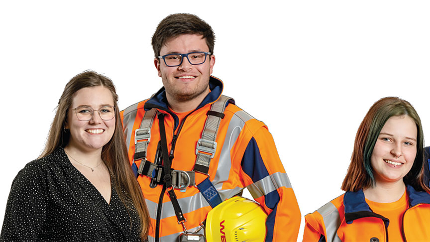 Kampagnenbild WBO: junge Mitarbeiter/innen
