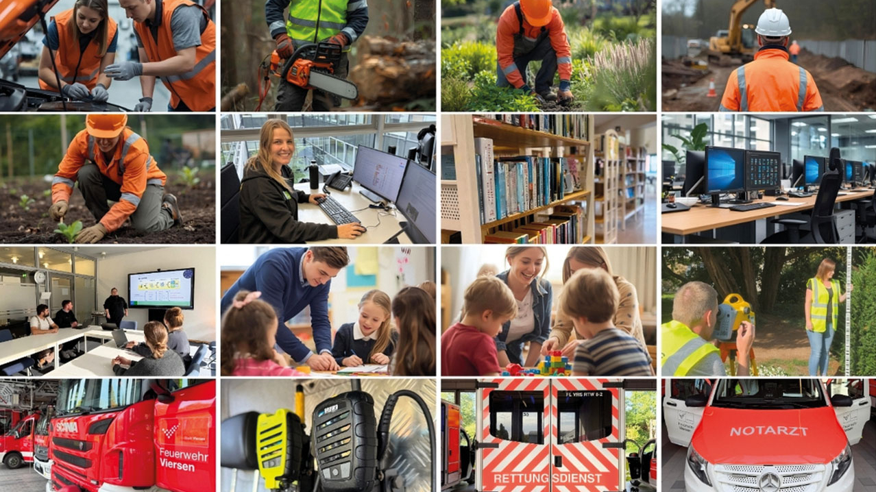 Collage: verschiedene Jobs in der Stadt Viersen