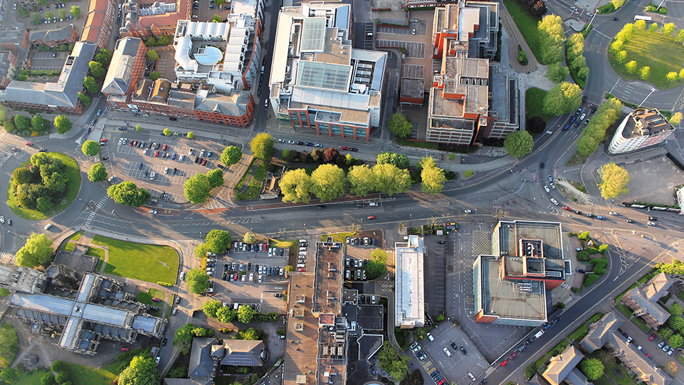 Stadtbild aus der Luft