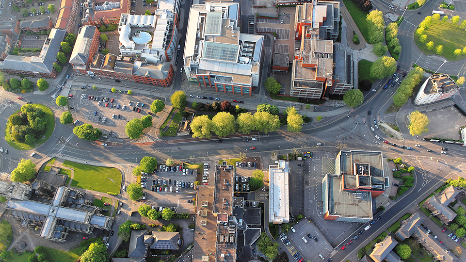 Stadtbild aus der Luft