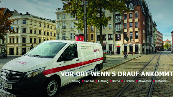 Serviceauto der WVG steht in der Stadt