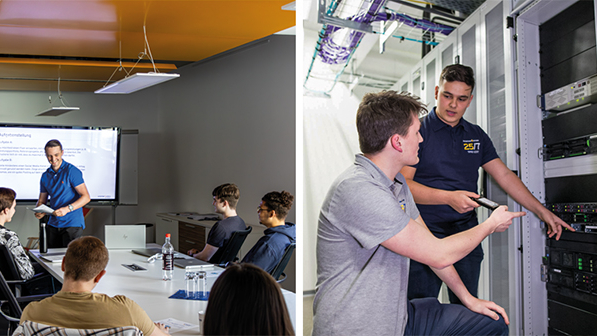 Mitarbeitende von Kramer im Meeting, bei der Arbeit und beim Kickern