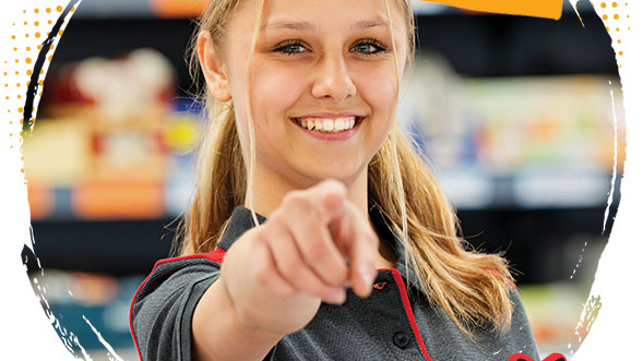 Junge Person zeigt mit dem Finger auf den/die Betrachter/in. Daneben steht der Slogan: Deine Ausbildung ist deine Zukunft