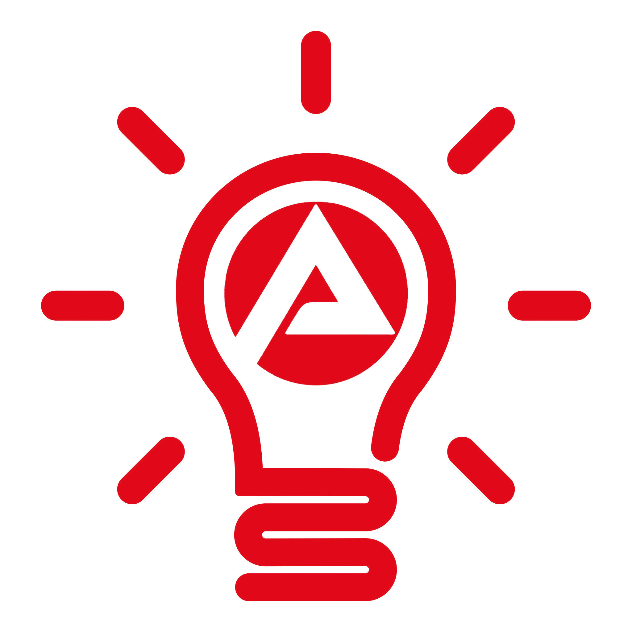 Abstrakte Zeichnung einer Glühbirne mit Agentur für Arbeit Logo in der Birne