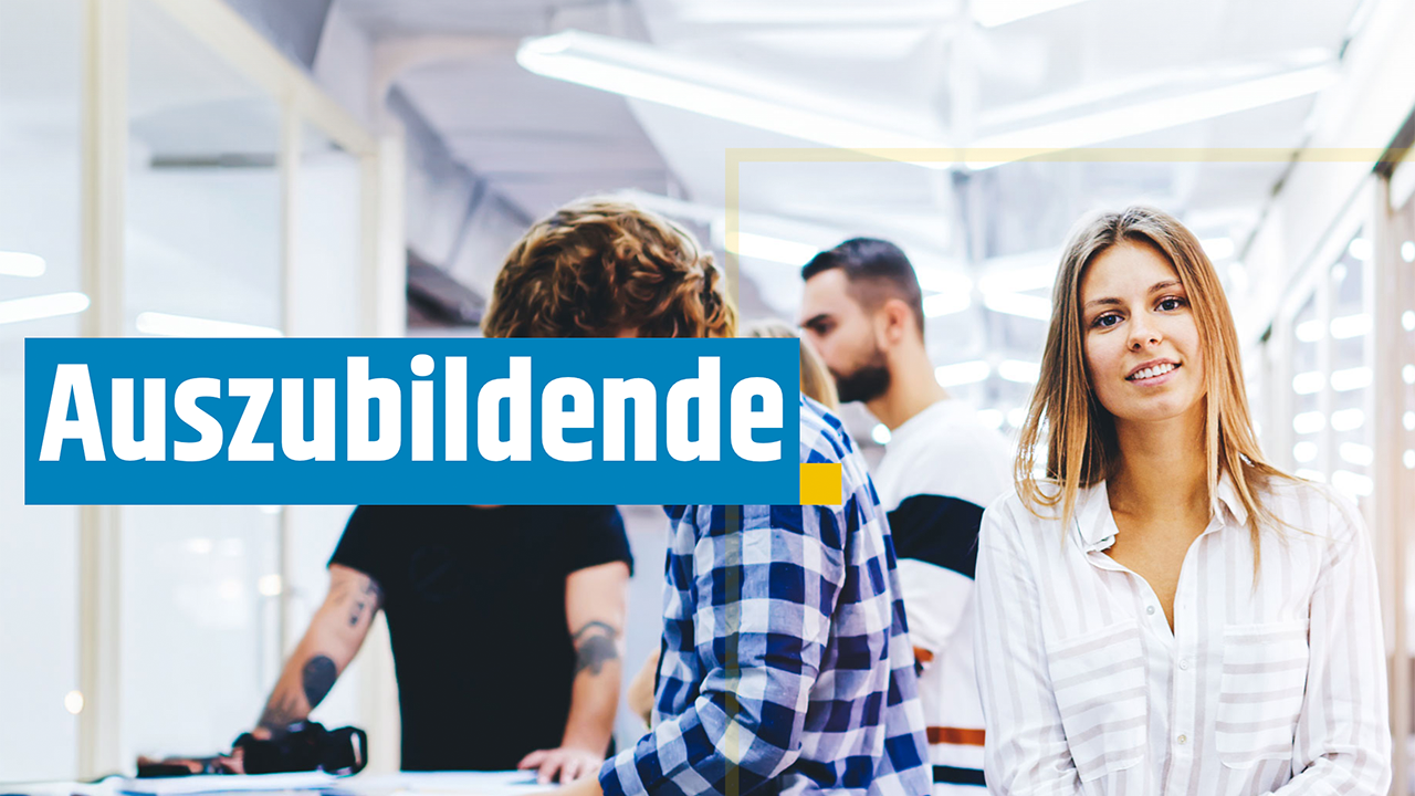 Auszubildende im Planungsbüro von aitp. Daneben das Wort Auszubildende.