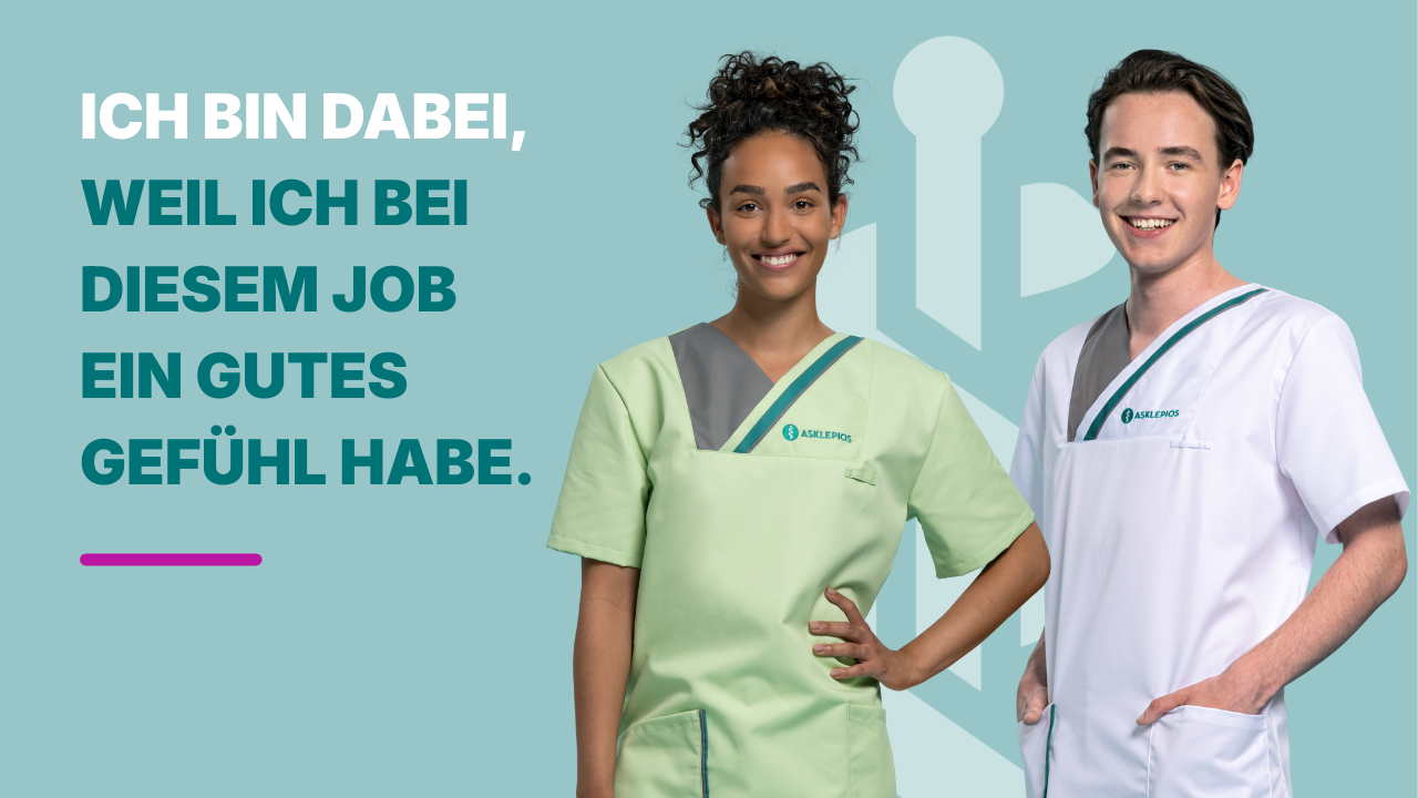Werbebanner Asklepios Hamburg Ich bin dabei, weil ich bei diesem Job ein gutes Gefühl habe.