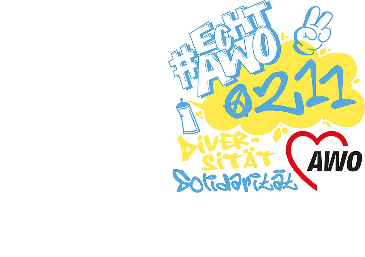 Collage aus Logo AWO und #Echt AWO.