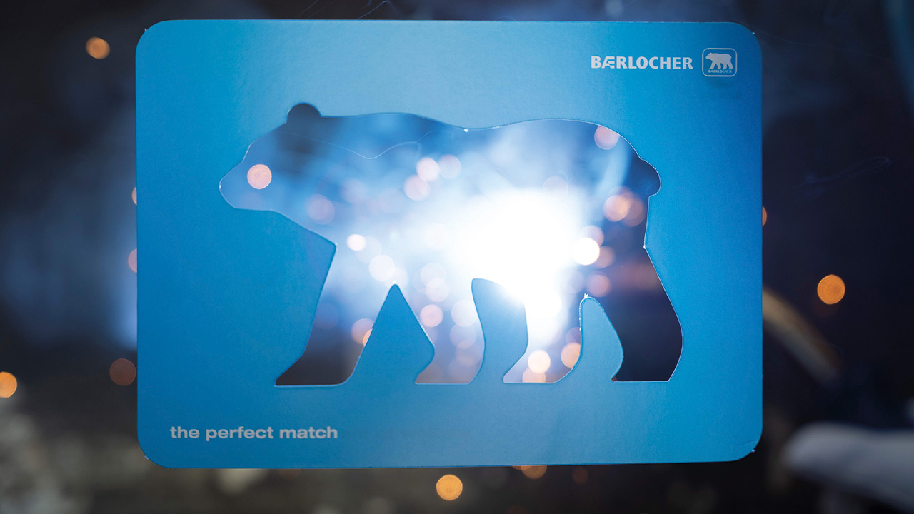 Abstraktes Bild von einem Bär mit dem Logo der Firma Baerlocher