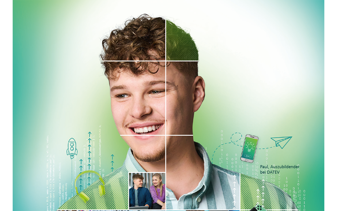 Bildcollage mit Azubi Paul