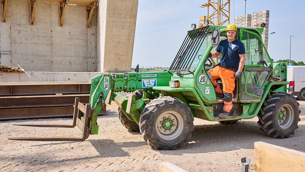 Mensch auf Baustelle