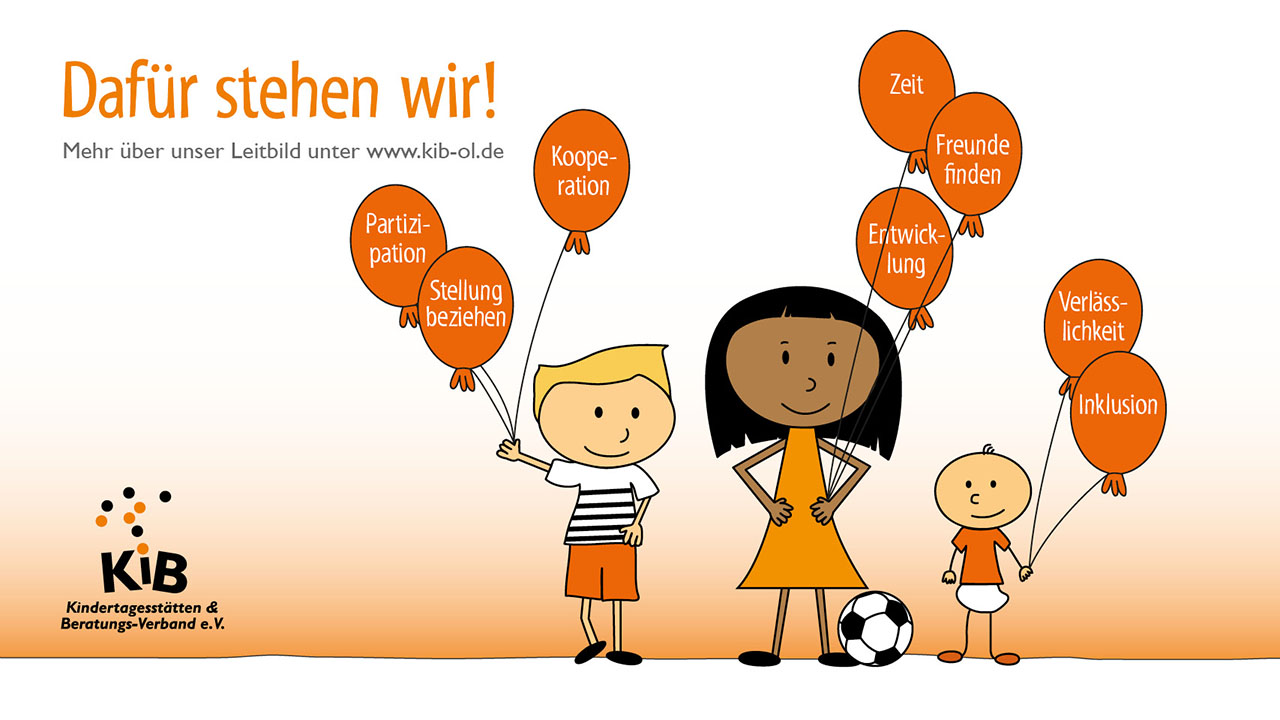 Illustration: Kinder mit Luftballons
