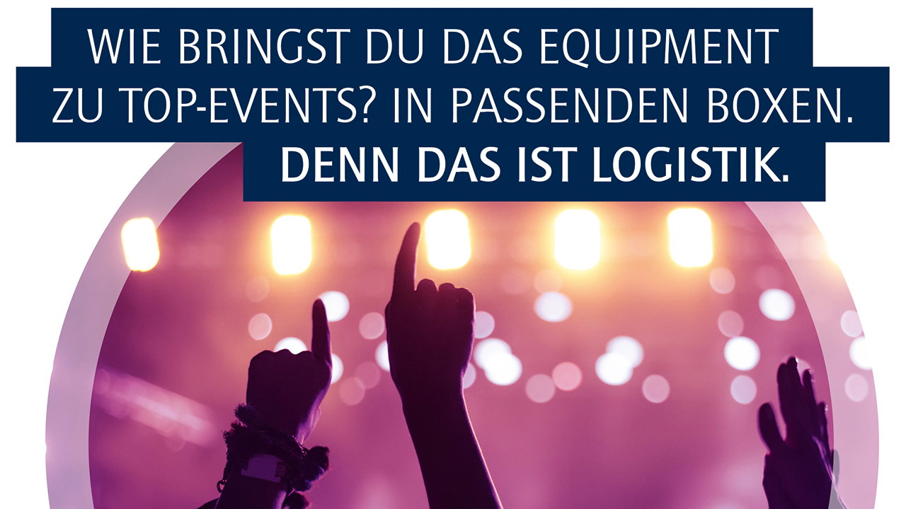 Wie bringst du das Equipment zu Top-Events? In passenden Boxen. DENN DAS IST LOGISTIK. Bild eines Konzertes.