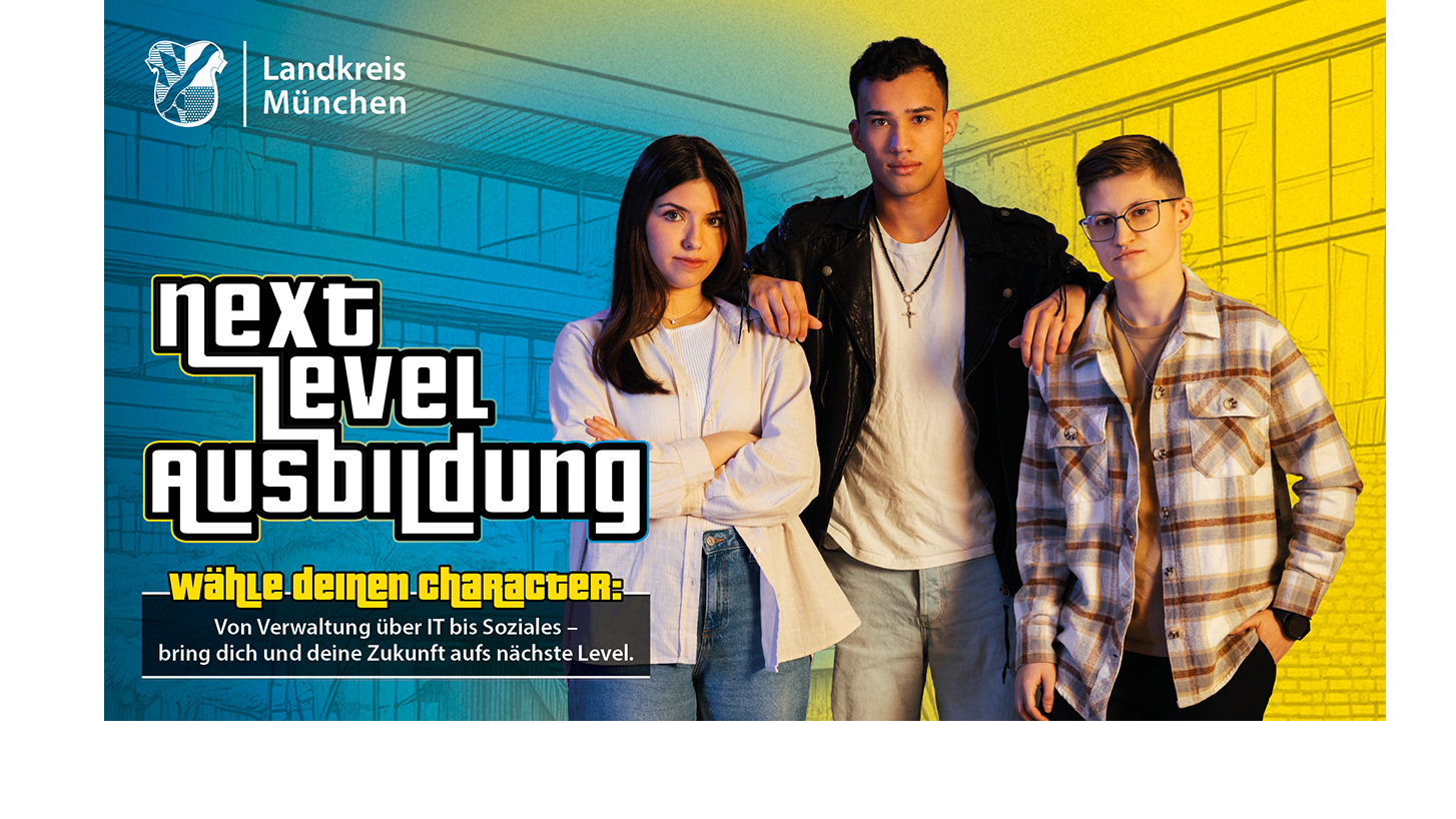 Werbeplakat . "Next level ausbildung"