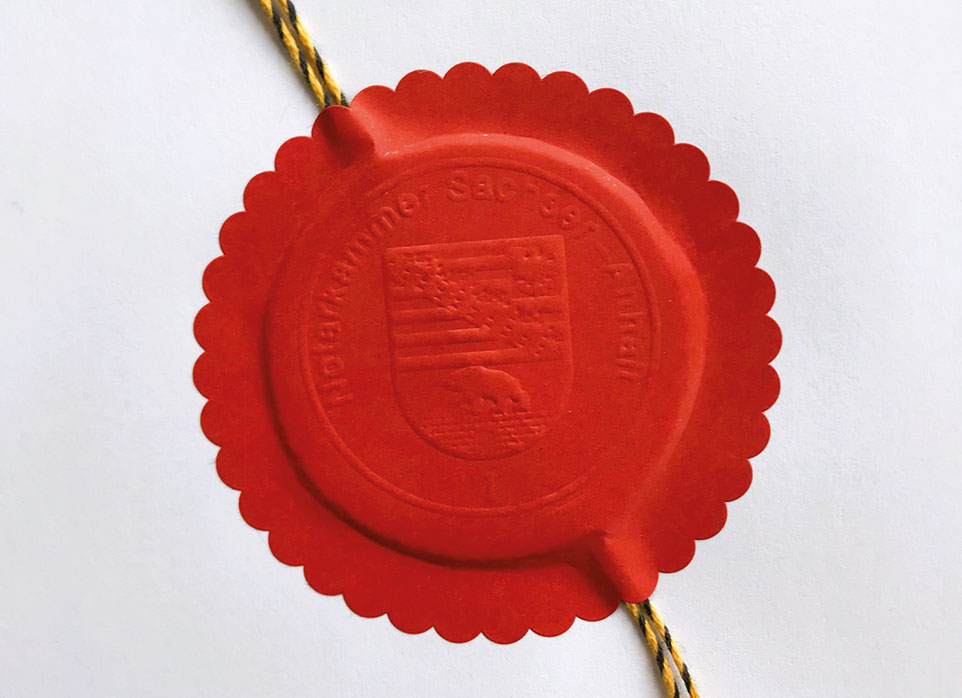 Rotes Siegel der Notarkammer Sachsen-Anhalt