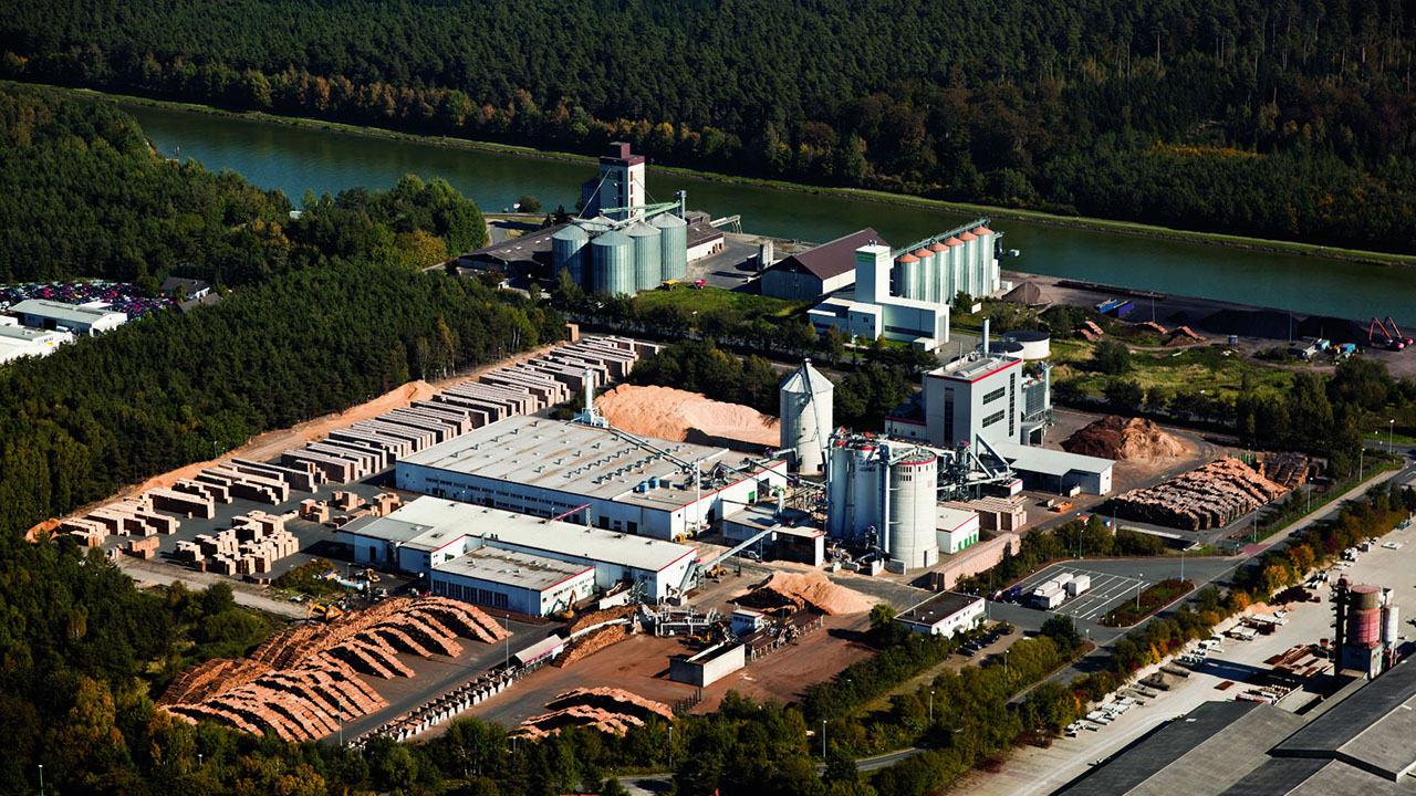 Luftaufnahme der Produktionsstätte