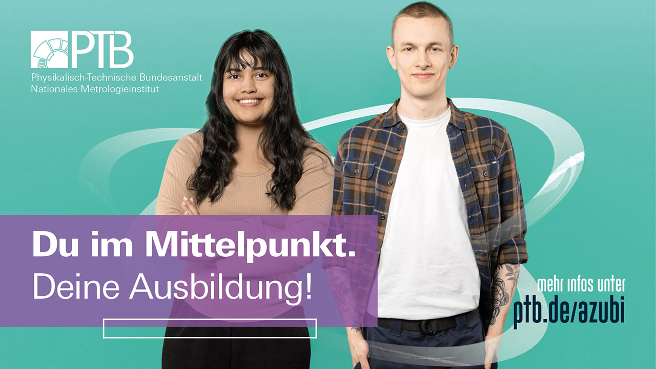 Junge Menschem mit dem Slogan:
Du im Mittelpunkt.
Deine Ausbildung! 