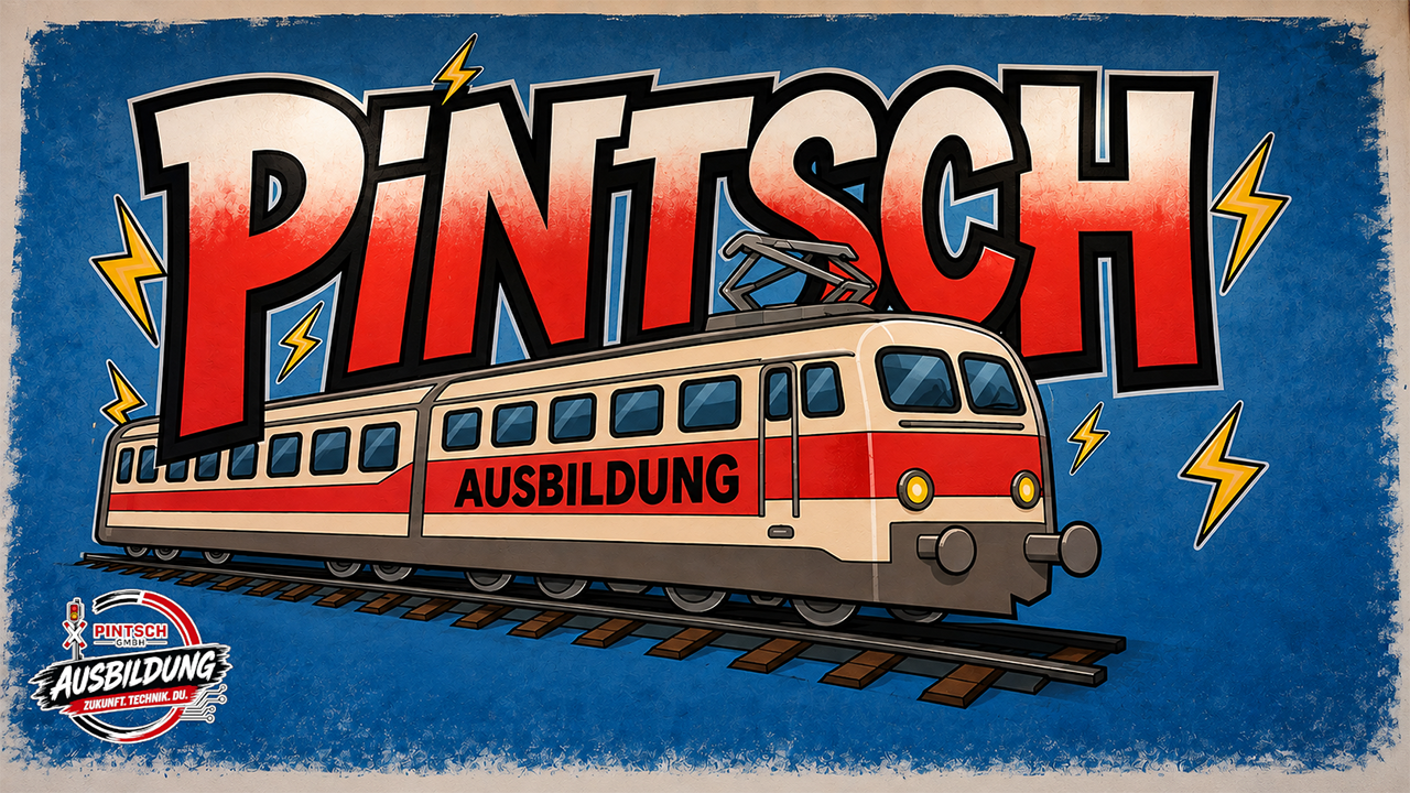 Comic Eisenbahn mit Schriftzug PINTSCH