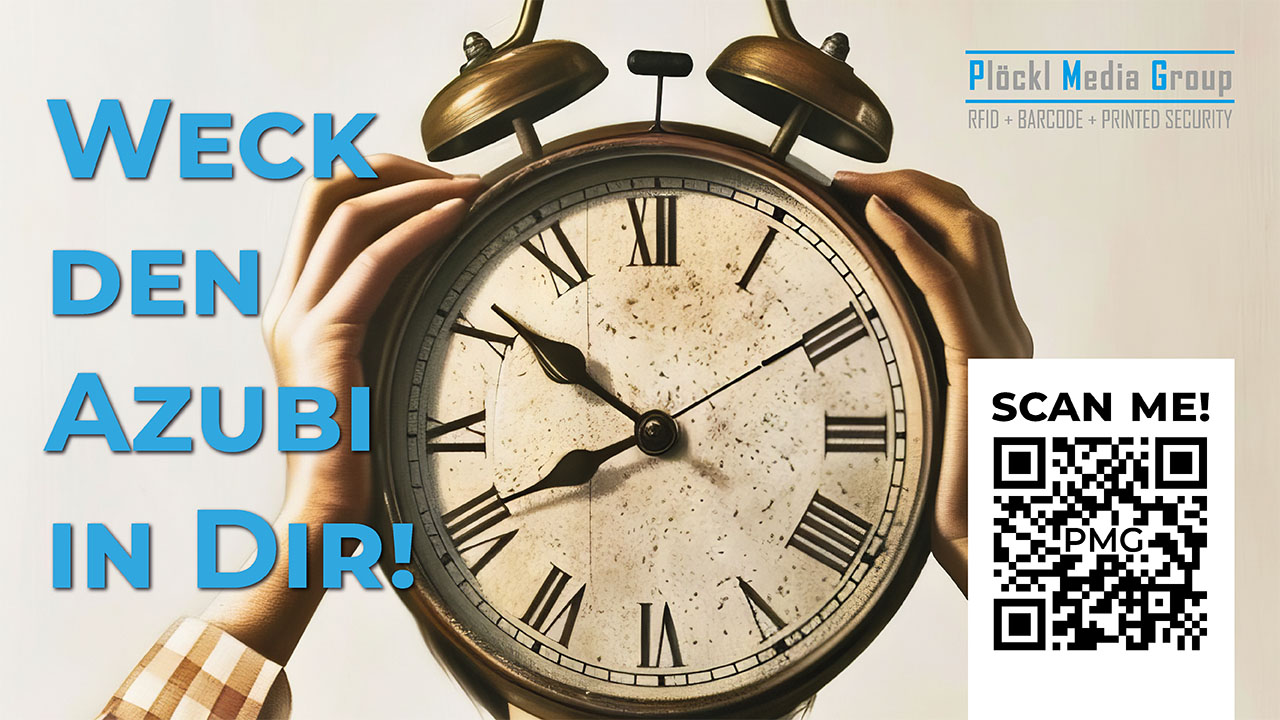 Uhr mit Text: Weck den Azubi in dir! 