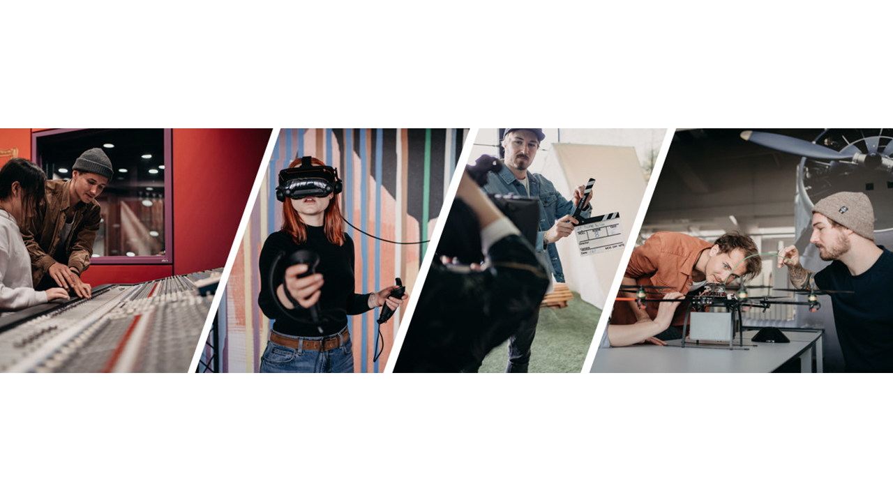 Bildcollage: Junge Menschen in der Ausbildung in verschiedenen Bereichen