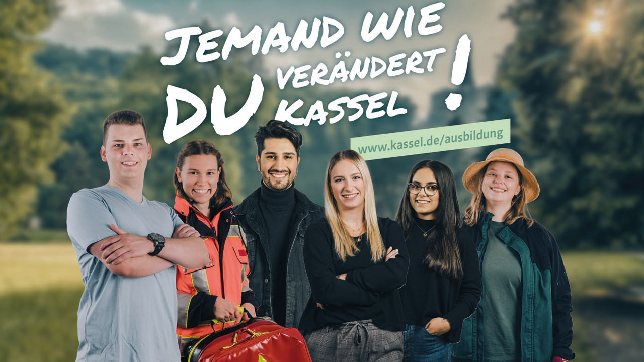 Menschen in der Natur, Bildaufschrift: Jemand wie du verändert Kassel!