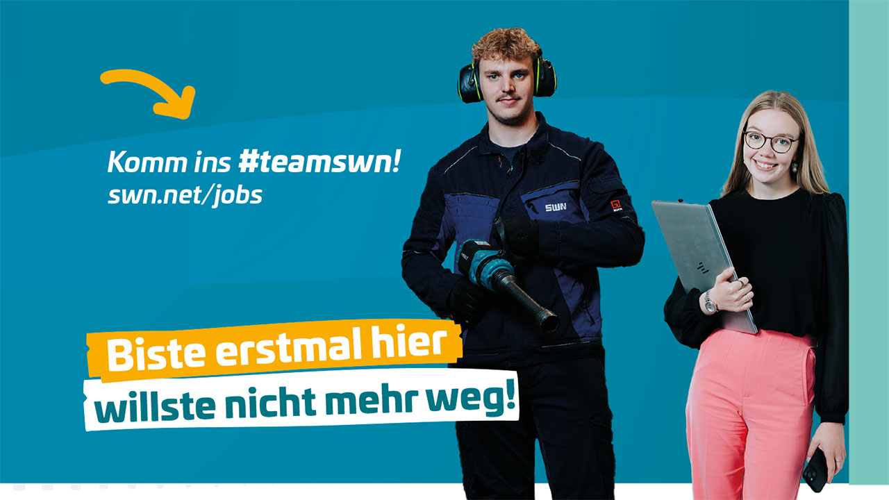 Biste erstmal hier, willste nicht mehr Weg - Mitarbeitende der SWN Stadtwerke Neumünster.