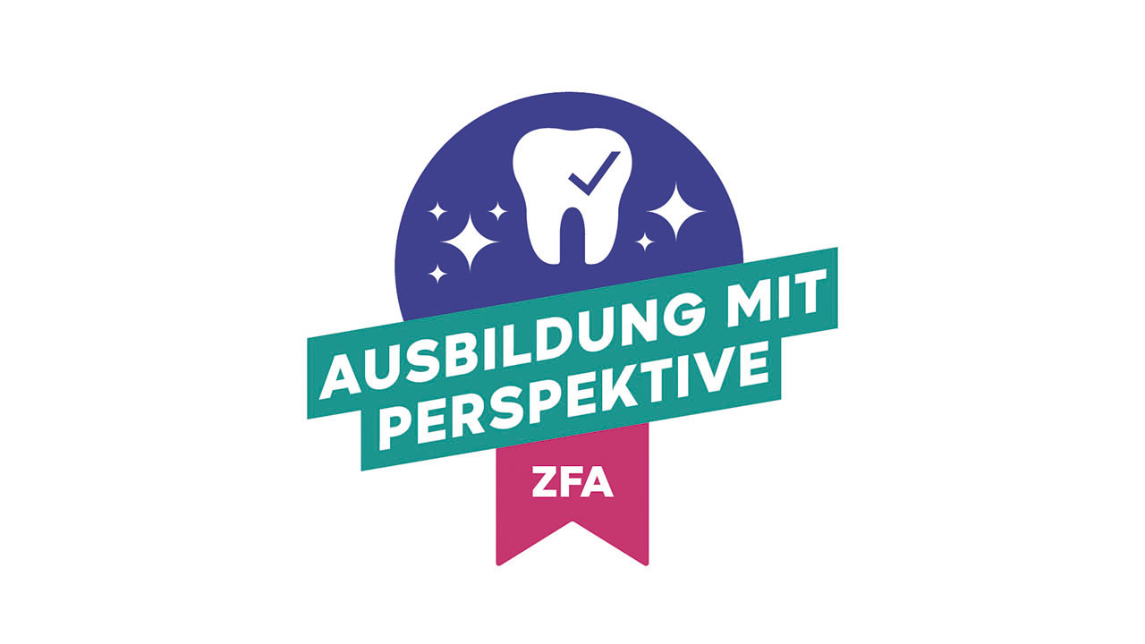 Siegel mit Zahn und Aufschrift "Ausbildung mit Perspektive"