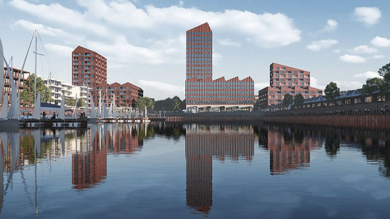 Visualisierung eines Bauprojekts am Wasser