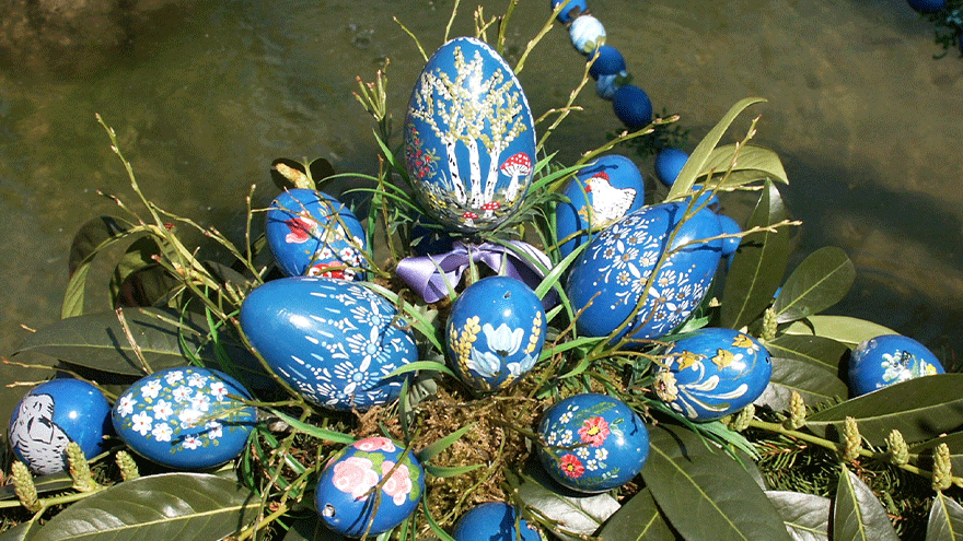 Osterbrunnen in Bieberbach (Detail). © Franconia via Wikimedia Commons CC BY-SA 2.5